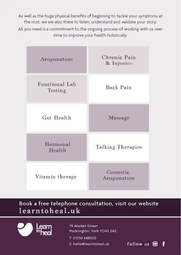 Learn to Heal promotional flyer design