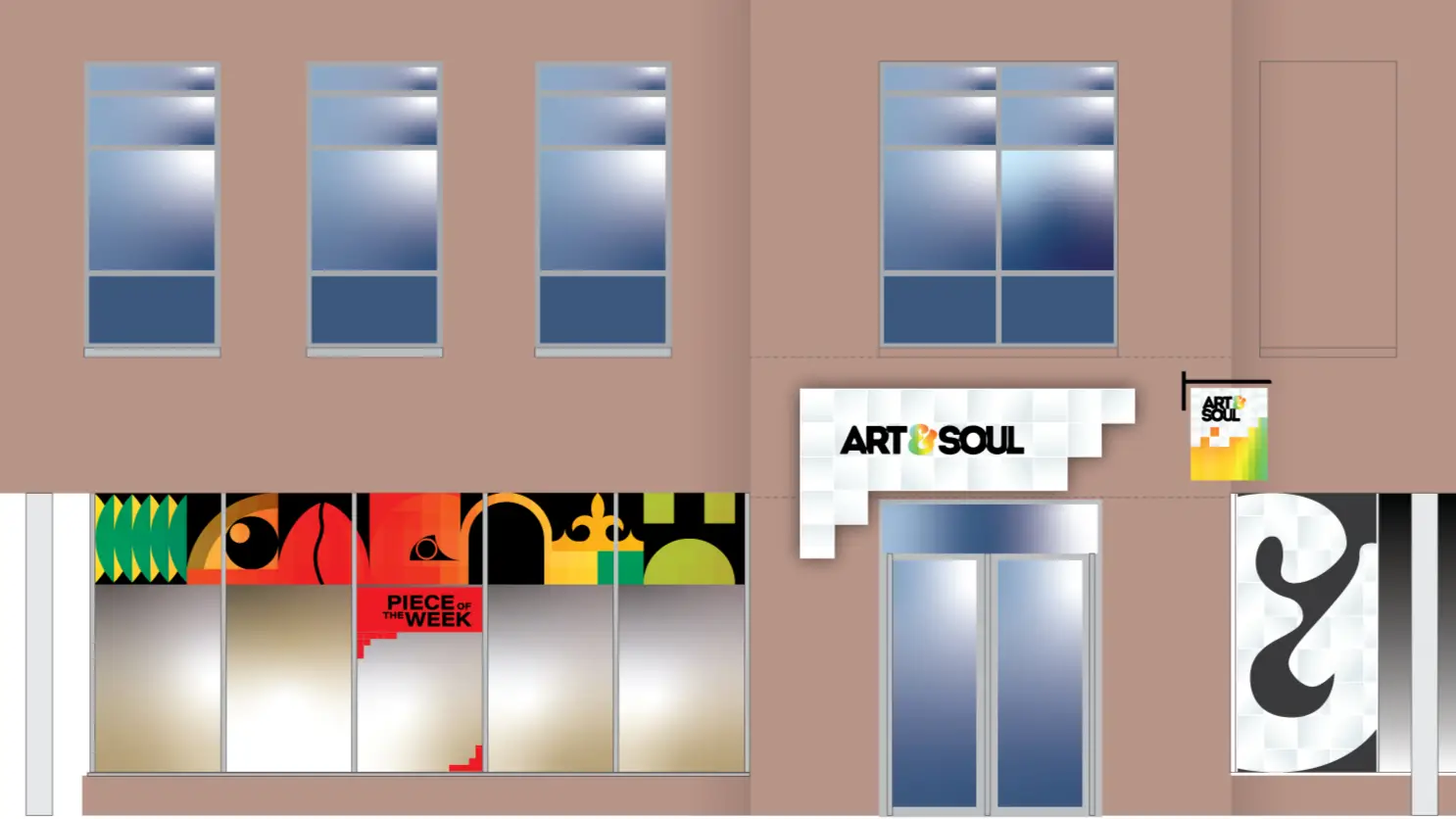 Art and Soul Beverley Shop Fascia Drawing