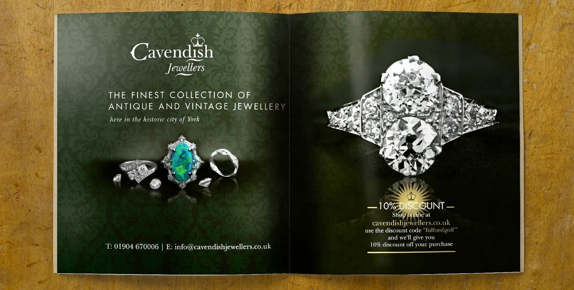 Cavendish Jewellers double page magazine advert spread