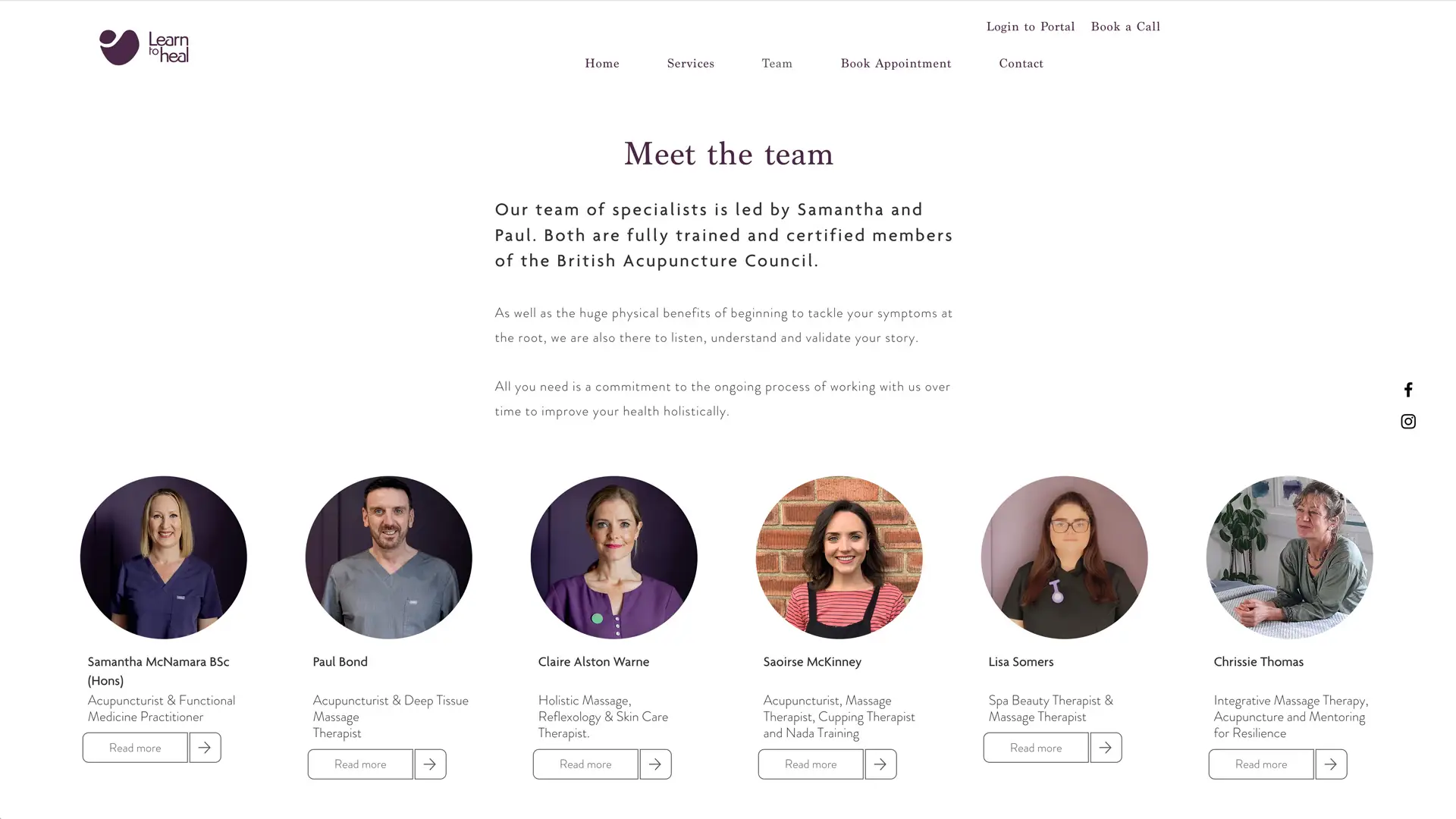 Learn to Heal Team page
