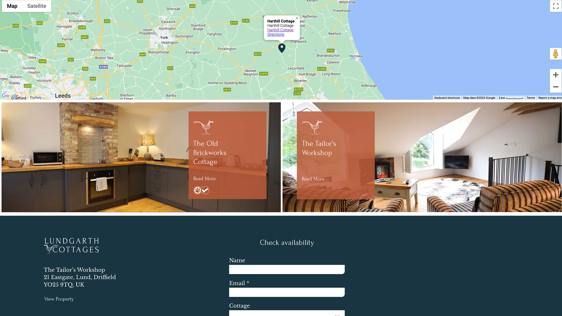 Lundgarth Cottages website