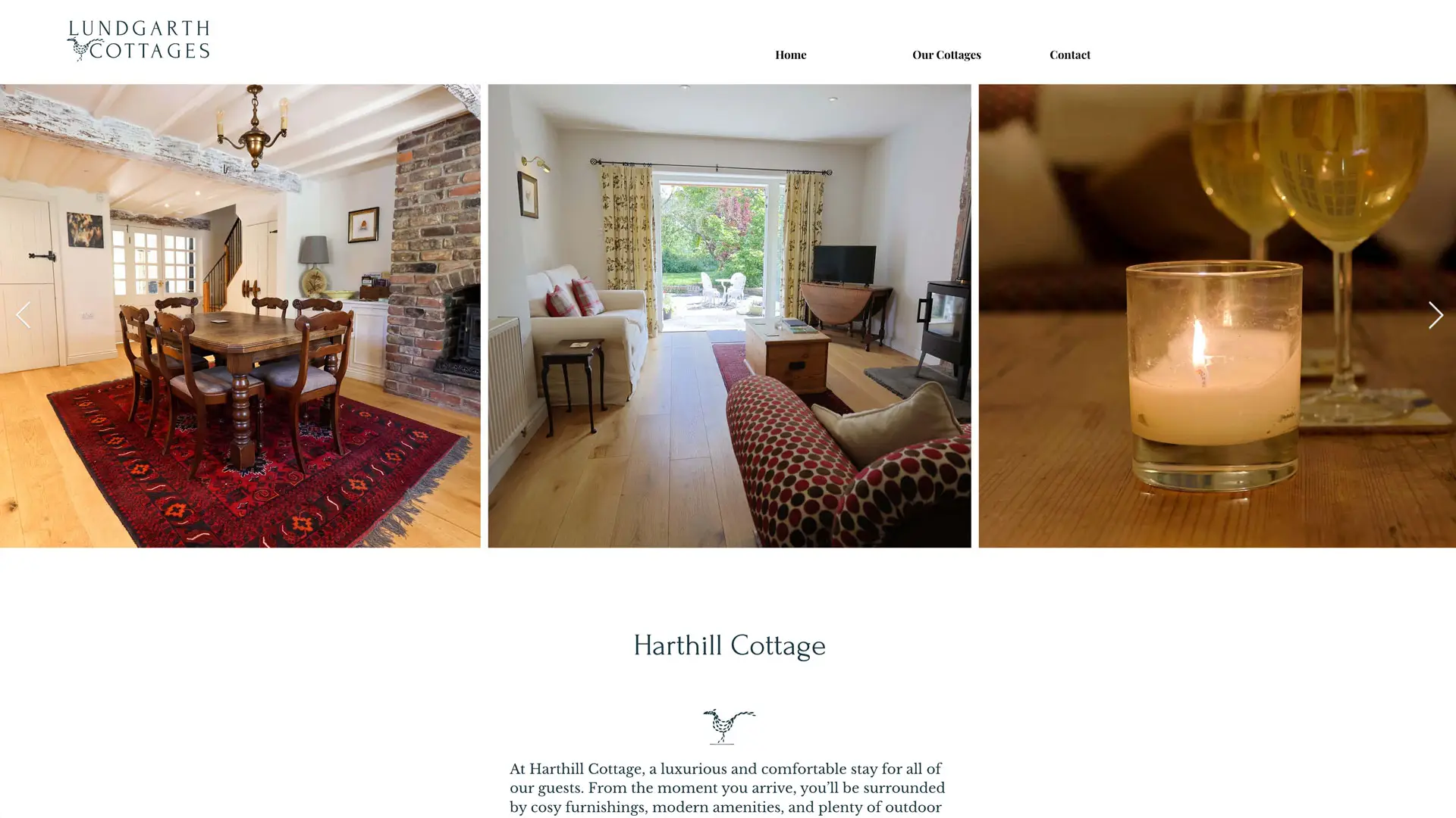 Lundgarth Cottages website