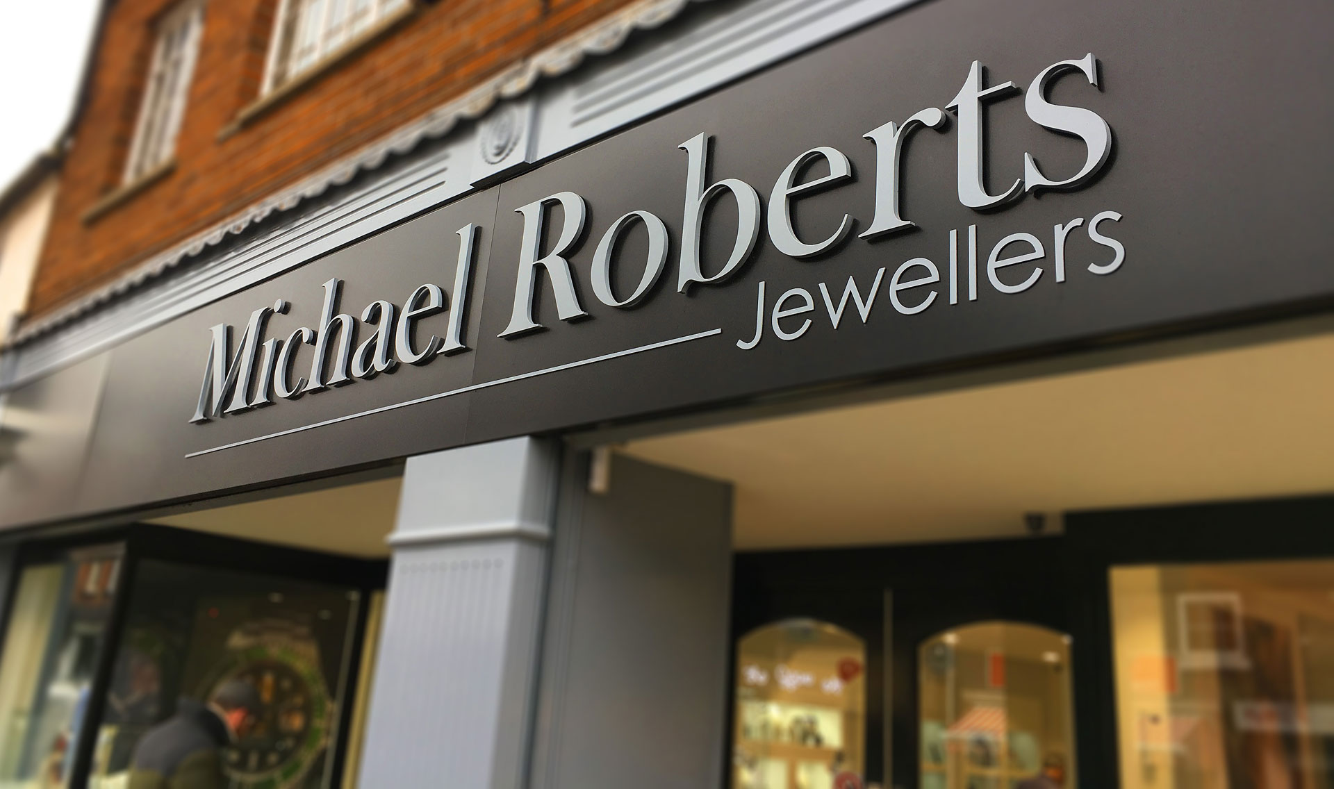 Michael Roberts Jewellers Shopfront signage