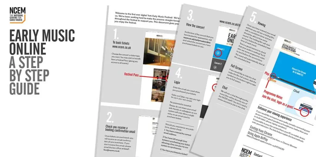 York Early Music Festival step by step how to guide design