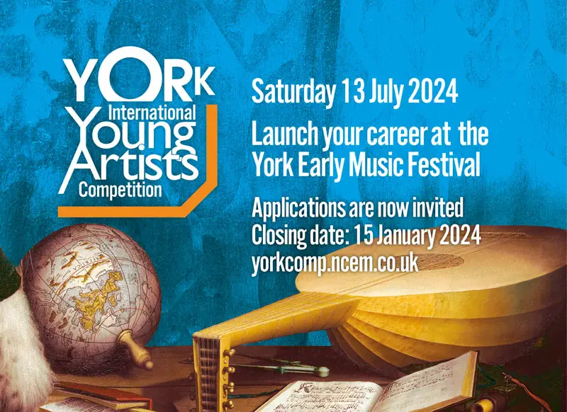 York International Young Artists Competition promotional postcard front