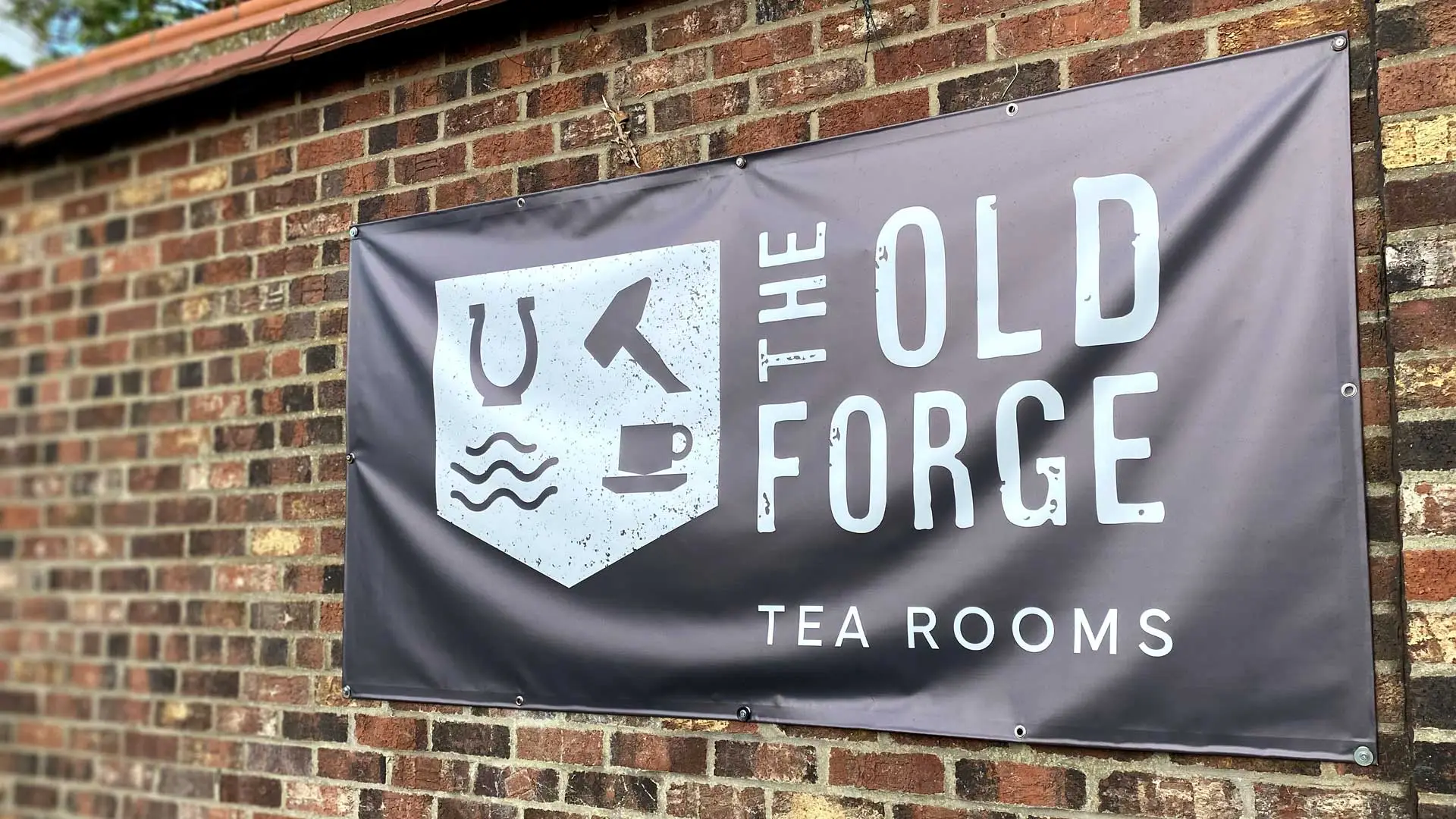 The Old Forge Tearooms Vinyl Banner design