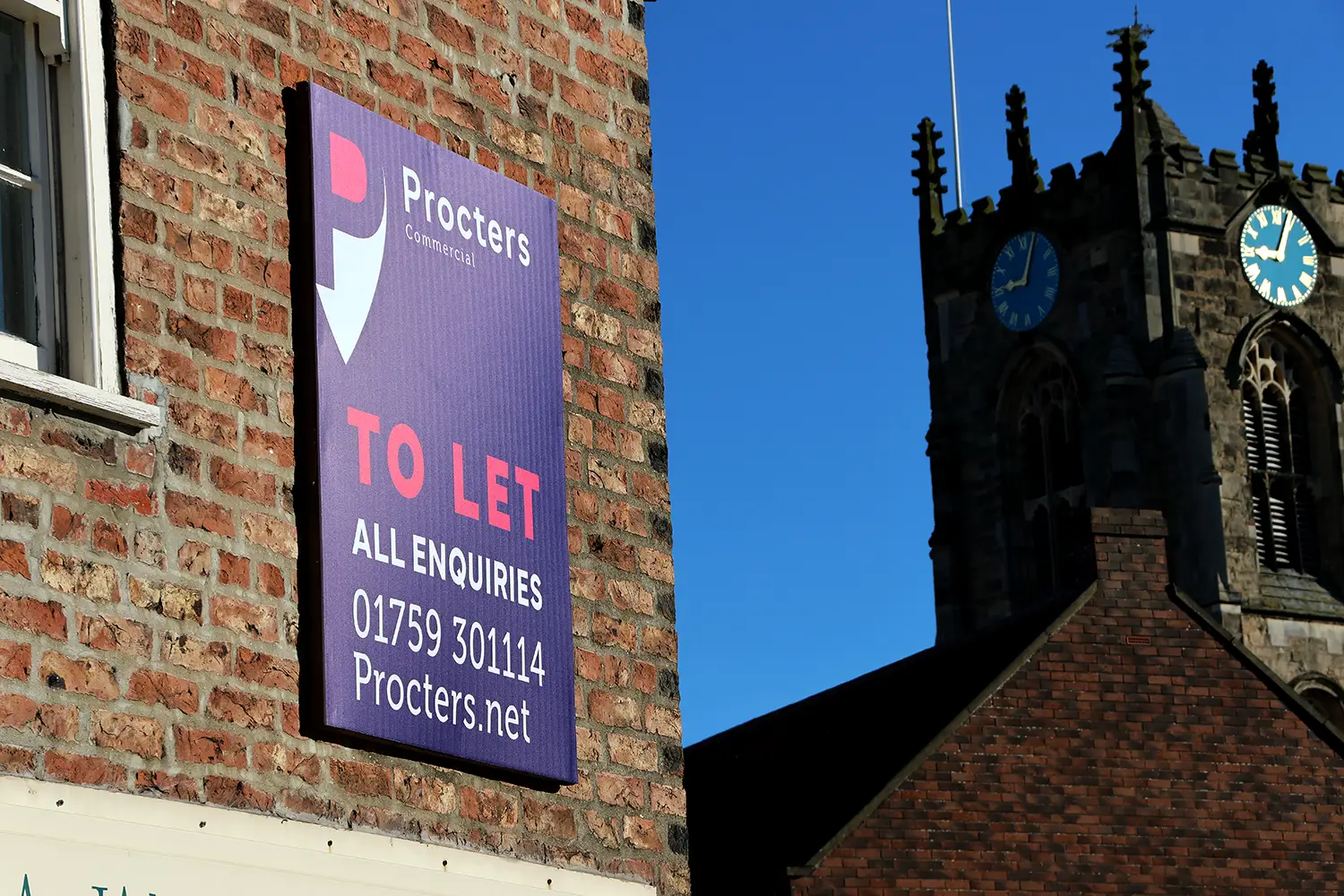 Procters Commercial Property To Let signage design in Pocklington