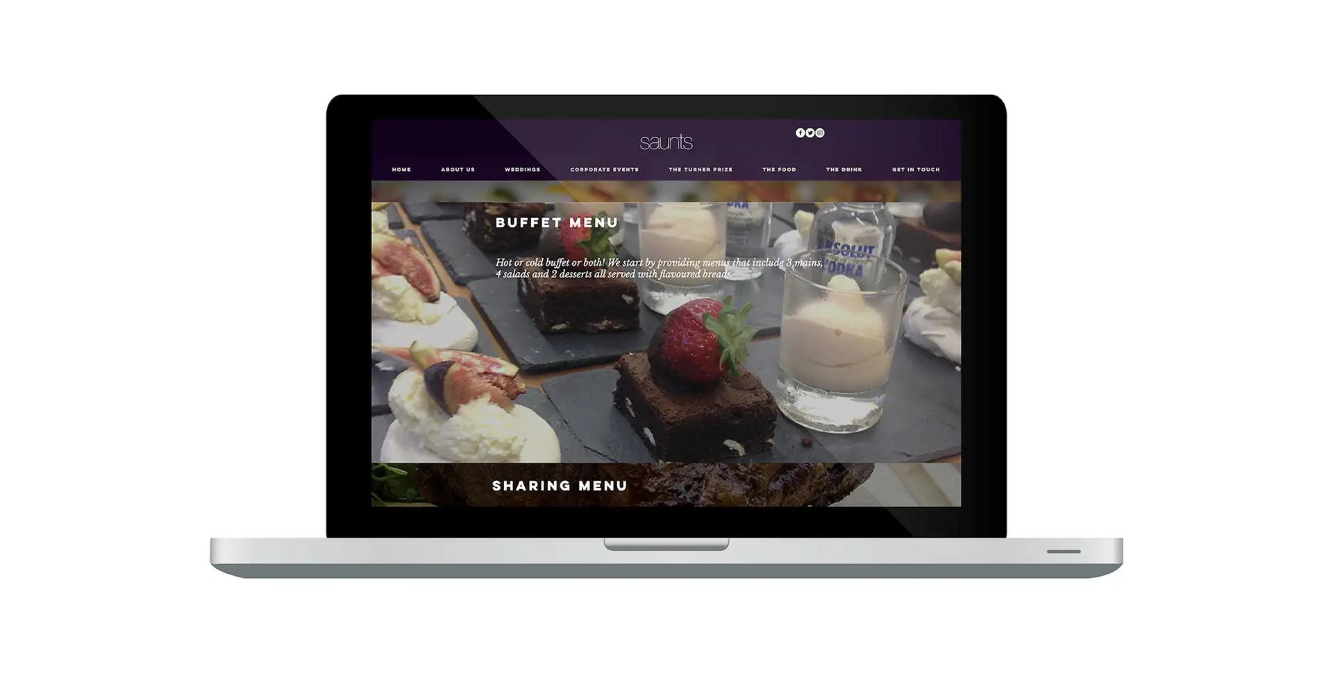 Saunts catering website
