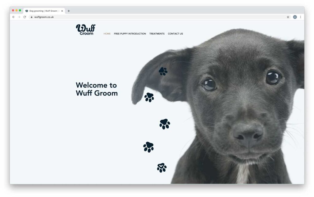 Wuff dog groomers website design