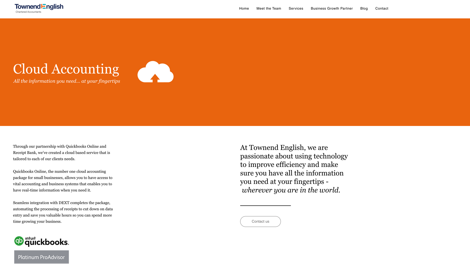Townend English website design