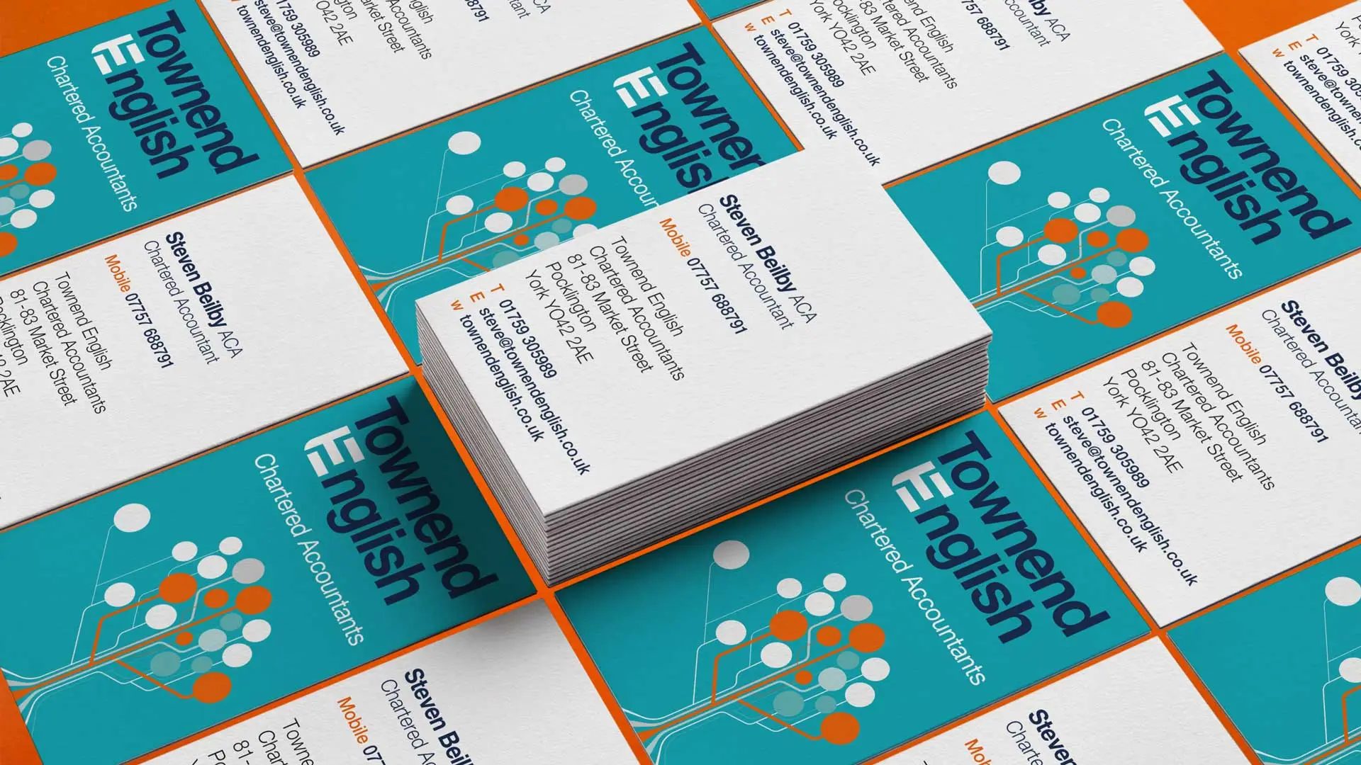 Townend English business card design