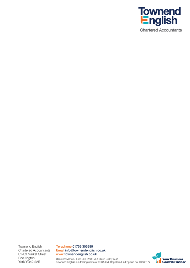 Townend English Letterhead design