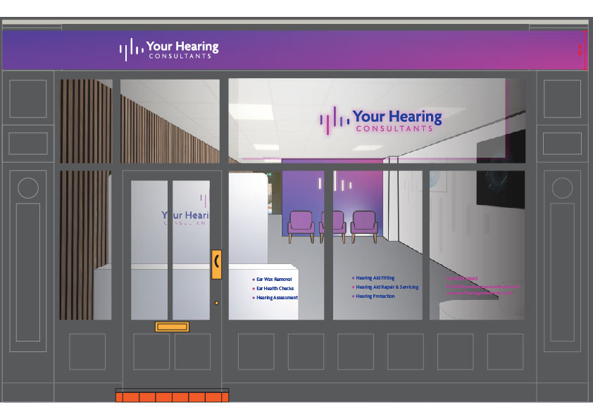 Your Hearing Consultants Fascia signage drawing