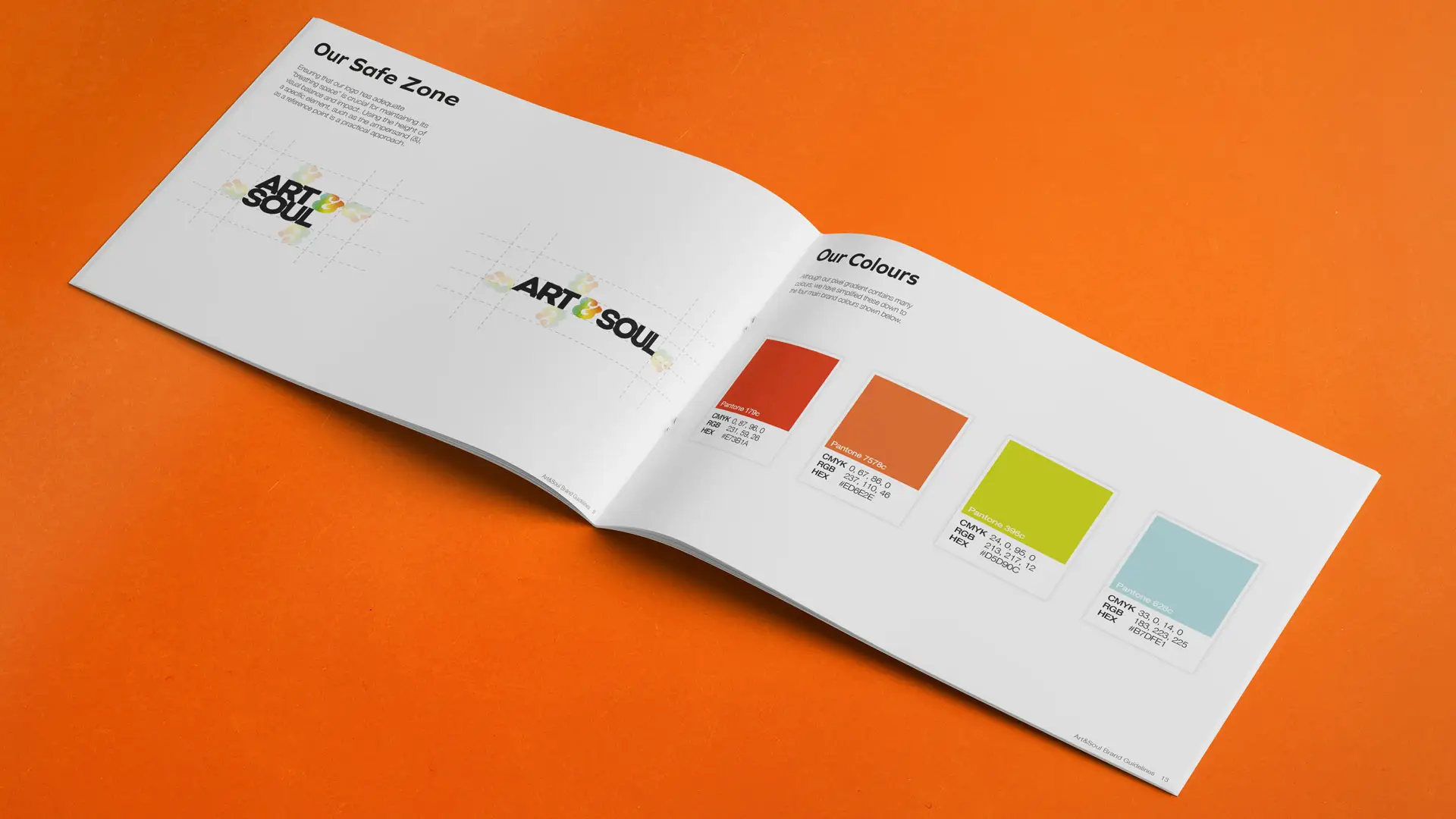 Art&Soul Brand Guidelines - Safe space and Corporate Colours