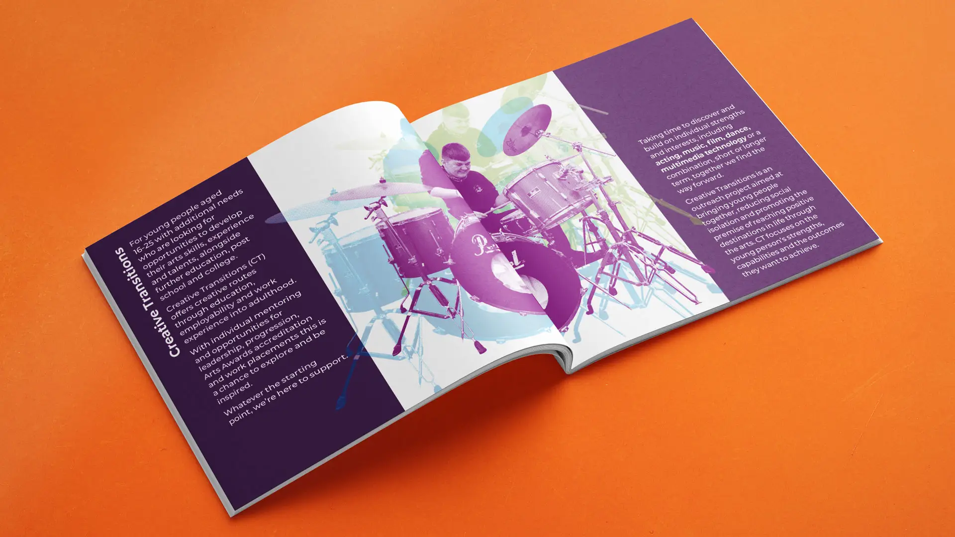 Castaway Goole Creative Transitions prospectus design double page spread