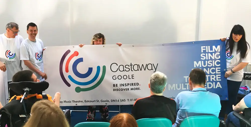 Castaway Goole vinyl banner