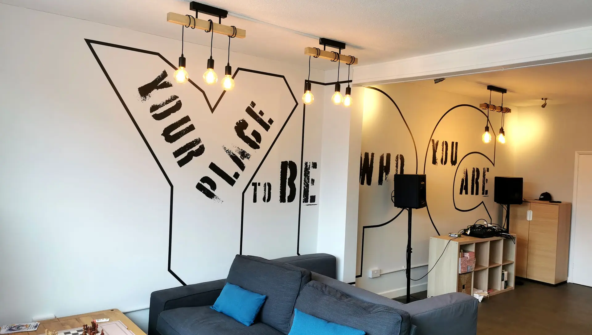 YPC Your Place To Be interior wall graphics