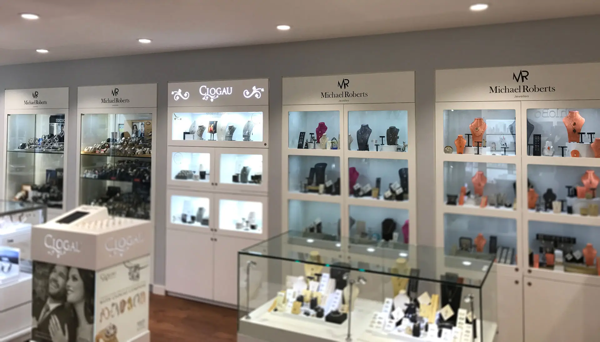 Michael Roberts Jewellers interior signage