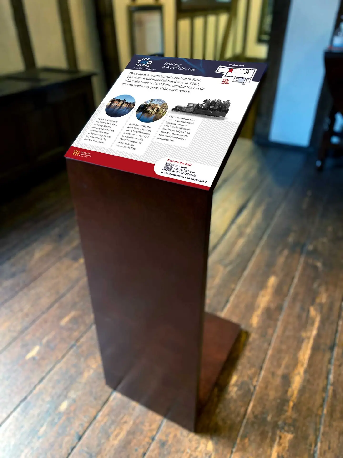 The Two Rivers interpretation lectern panel