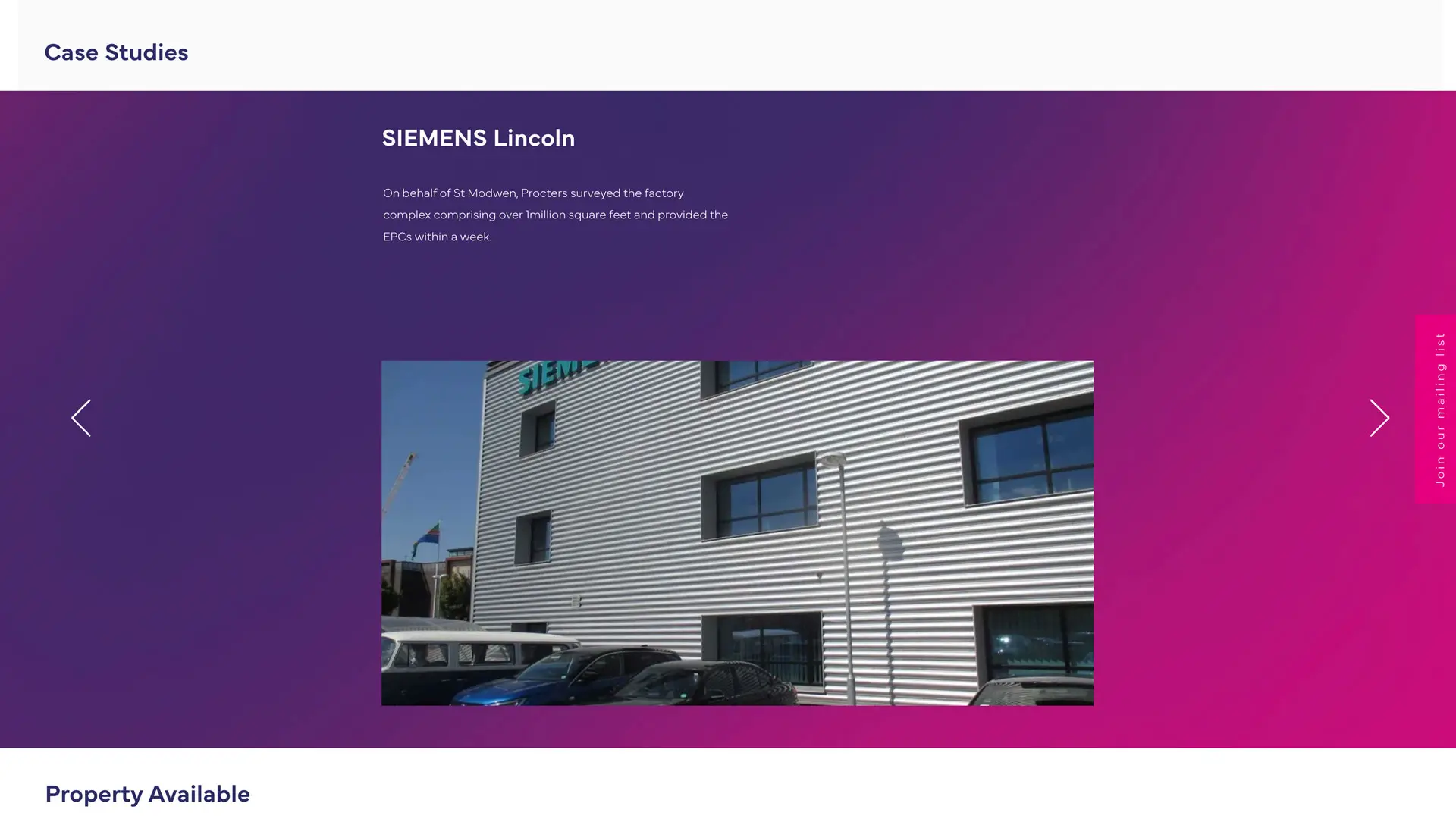 Procters Commercial Property website Case Study