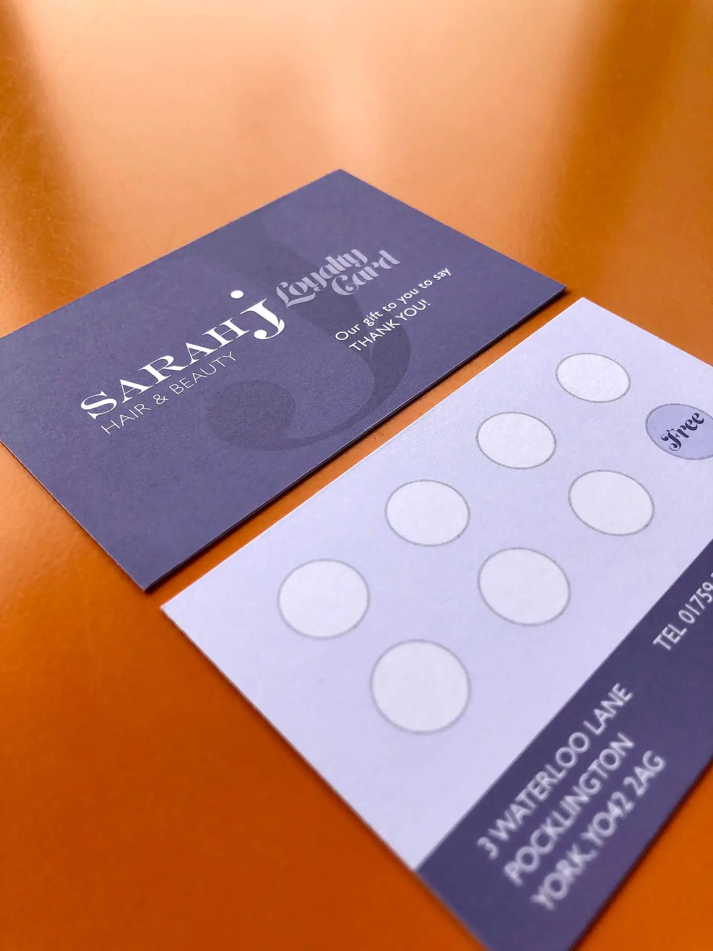Sarah J Loyalty Card design