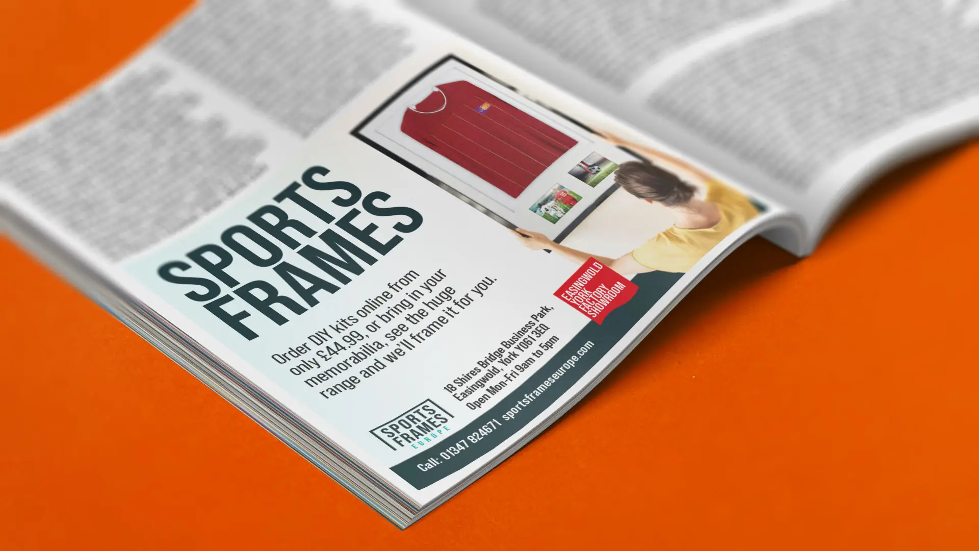 Sports Frames Europe Magazine advert design
