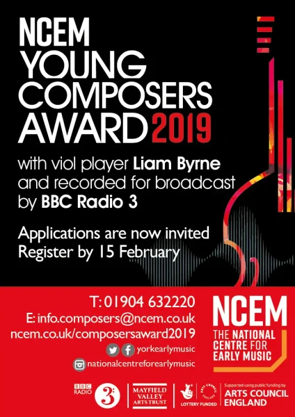 NCEM Young Composers Award poster 2019