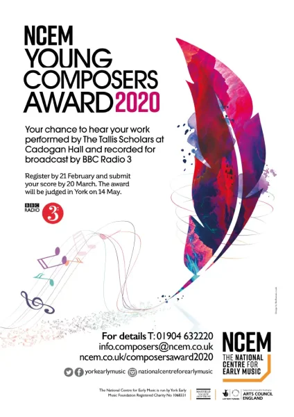 NCEM Young Composers Award poster 2020