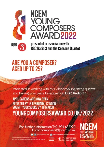 NCEM Young Composers Award poster 2022